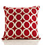 Oh 18" Luxury geometric chenille cushion. Colour Red.