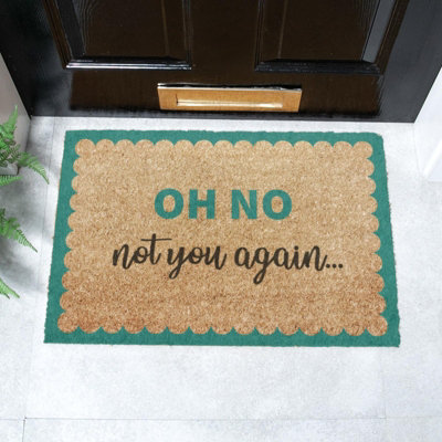 Oh No Not You Again Blue Scallop Doormat (60 x 40cm)