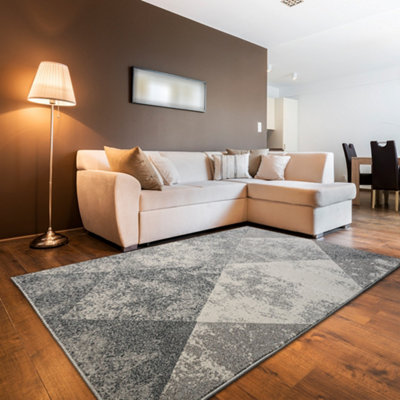 Ohio Beige Grey Rug Geometric 120cm x 170cm