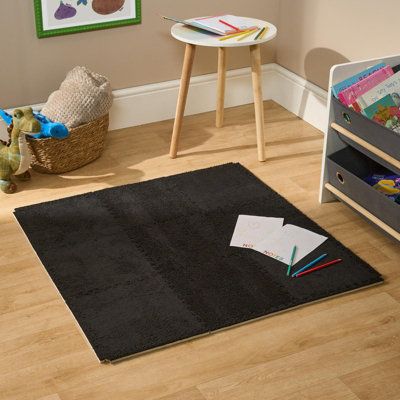 OHS 18 x Teddy Fleece Interlocking Foam Floor Tiles Yoga Kids Mat ...