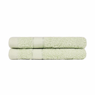 OHS 2 Pack of 100% Cotton Face Cloth Towel, 30 x 30cm - Sage Price Comparisons | Compare The Build