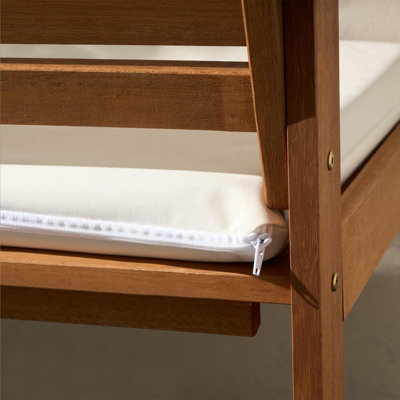 OHS 2 Seater Foam Bench Pad with Zip Waterproof Cover - Ivory - 4