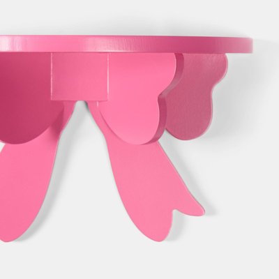 OHS 2 x Bow Shelf Novelty Shelving Units Wall Mounted Storage - Hot Pink