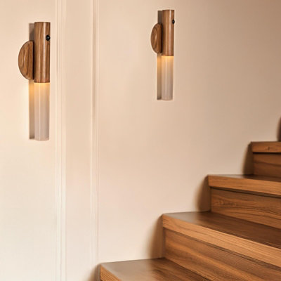 OHS 2 x Sensor Wall Lights LED Cordless Rechargeable Hallway Night Light