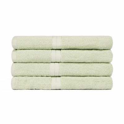 OHS 4 Pack of 100% Cotton Hand Towel, 50 x 80cm - Sage Price Comparisons | Compare The Build