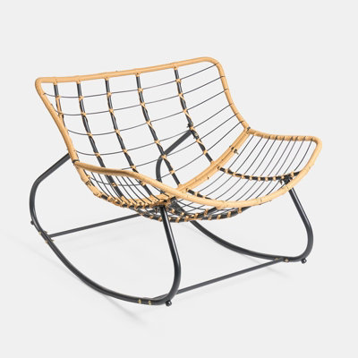 OHS Bali Garden Rocking Chair Outdoor Metal Frame Chairs with Cushion