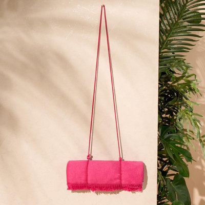 OHS Beach Towel with Travel Strap, 71 x 152cm - Fuschia Pink Price Comparisons | Compare The Build