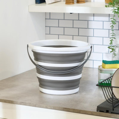 OHS Collapsible Plastic Kitchen Bucket Folding Bin Basket