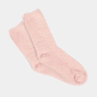OHS Cosy Fleece Gift Set Womens Christmas Winter Hot Water Bottle 5PC - Blush - 5