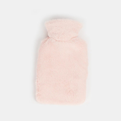 OHS Cosy Fleece Gift Set Womens Christmas Winter Hot Water Bottle 5PC - Blush - 6