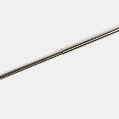 OHS Crystal Ball Finial Metallic Silver 16mm Curtain Pole Extendable Rod 120-220cm