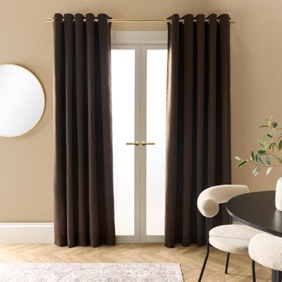 Essentials Eyelet Blackout Thermal Curtain Pair 66 x 72&quot