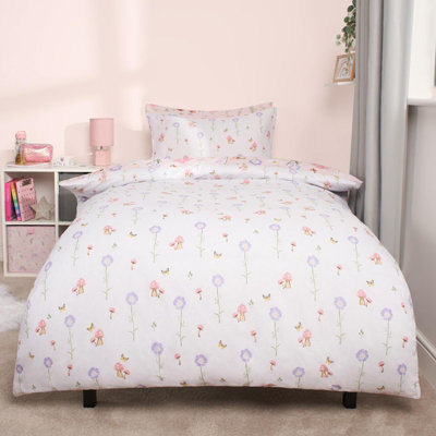 OHS Fairy Duvet Cover Kids Quilt Bedding Set Reversible Kingdom Pink Single DIY at B Q