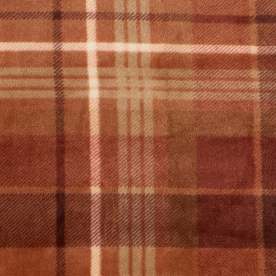 OHS Felix Flannel Check Fleece Throw - Rust - 6