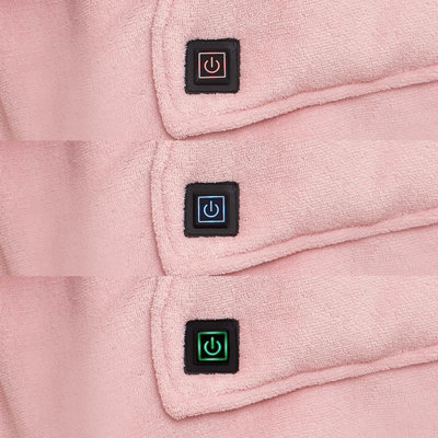 OHS Heated Hoodie Blanket Wearable Sherpa Oversize - Blush w/ Power Bank - 6