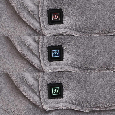 OHS Heated Hoodie Blanket Wearable Sherpa Oversize - Charcoal w/ Power Bank - 6