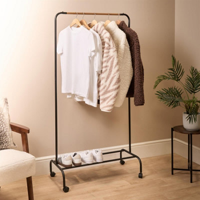 OHS Heavy Duty Clothes Rail Display Hanging Stand with Shoe Rack ...
