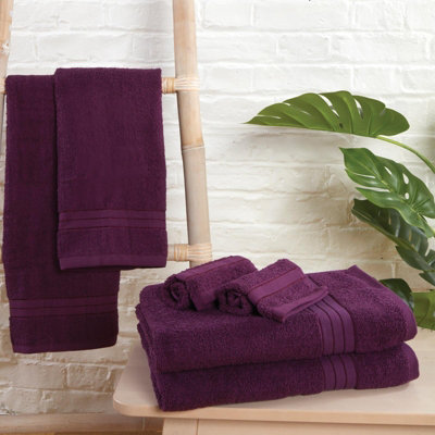 OHS Luxury 100% Cotton Face Cloth Bathroom Towel, 30 x 30cm - Purple Price Comparisons | Compare The Build