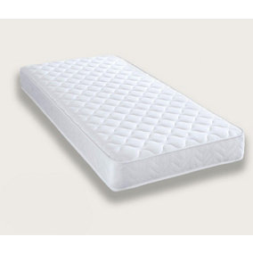 OHS Luxury Memory Foam Spring Quilted Mattress, White - Single