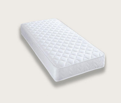 OHS Luxury Memory Foam Spring Quilted Mattress, White - Small Single