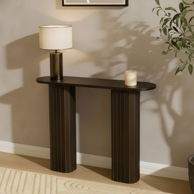 OHS Madison Console Table Ribbed Engineered Wood Entryway Display Desk ...