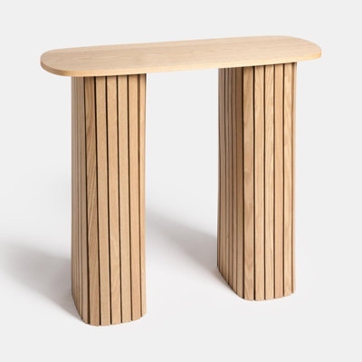 OHS Madison Console Table Ribbed Engineered Wood Entryway Display Desk ...