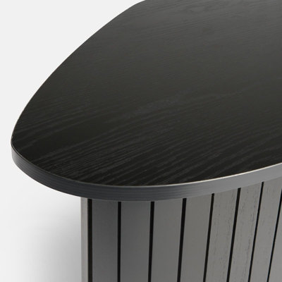 OHS Madison Ribbed Side Table Corner Bedroom Living Room - Black