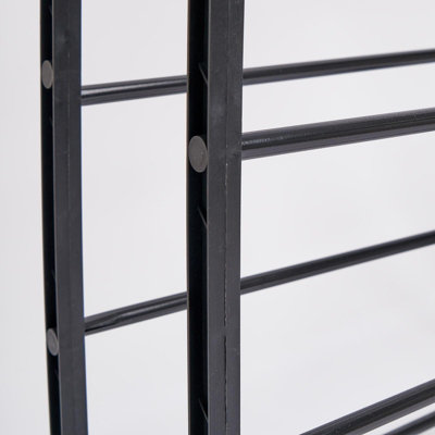 OHS Multi Level Shoe Storage Home Space Organiser Shelving Rack, 7 Tier - Black