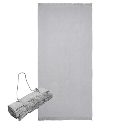 OHS Plain Beach Quick Dry Microfiber Large Bath Towel, 71 x 152cm - Grey Price Comparisons | Compare The Build