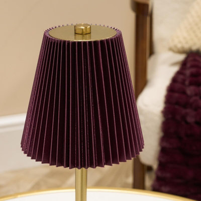 OHS Pleated Bedside Lamp LED Rechargeable Cordless Night Light