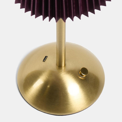 OHS Pleated Bedside Lamp LED Rechargeable Cordless Night Light