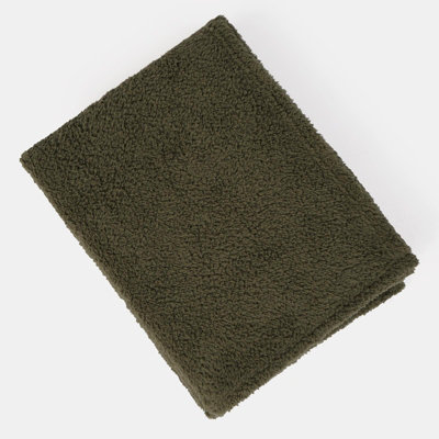 OHS Teddy Fleece Blanket Large Throw Over Bed, Green - 150 x 200cm