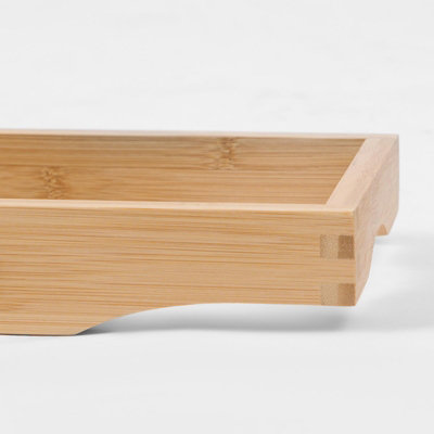 OHS Wooden Bathroom Tub Rack Storage Caddy Shelf Tray Holder Tidy - 6