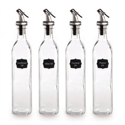 Oil and Vinegar Dispenser Bottles - 500ml Pack of 4