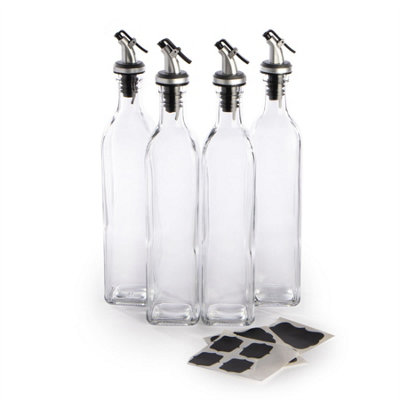 Oil and Vinegar Dispenser Bottles - 500ml Pack of 4