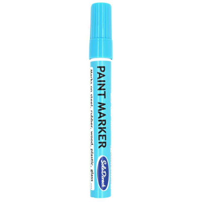Oil-based Paint Marker Pen Permanent for Tyres Rubber Stone Leather Fabric Plastic Glass (Light Blue)