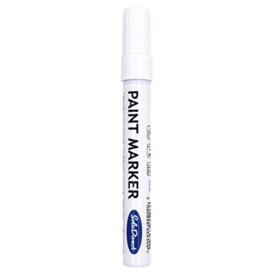 Oil-based Paint Marker Pen Permanent for Tyres Rubber Stone Leather Fabric Plastic Glass (White)