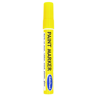 Oil-based Paint Marker Pen Permanent for Tyres Rubber Stone Leather Fabric Plastic Glass (Yellow)