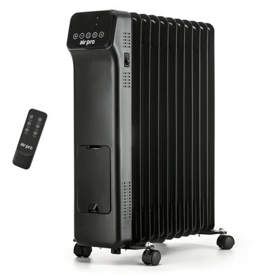 Oil-Filled Electric Radiator 2500W with Thermostat, 9 Hour Timer