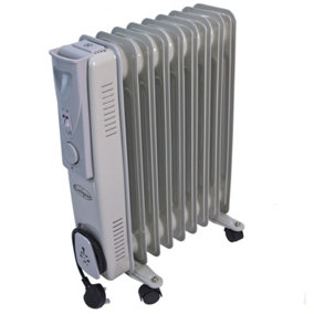Oil Filled Portable Radiator 2000W Electric Heater 9 Fins 3 settings Thermostat