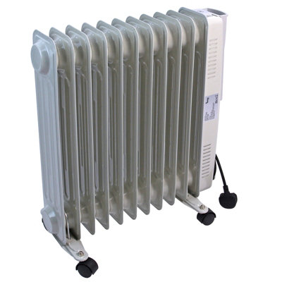 Oil Filled Portable Radiator 2500W Electric Heater 11 Fins 3 settings ...