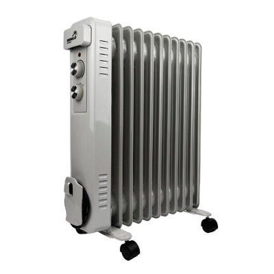 OIL Filled Radiator Heater 11 Fin Electric 2.5KW Free Standing Portable Oil Radiator with Thermostat Control - 3 Heater Settings