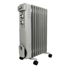 OIL Filled Radiator Heater 9 Fin Electric 2KW Free Standing Portable Oil Radiator with Thermostat Control - 3 Heater Settings