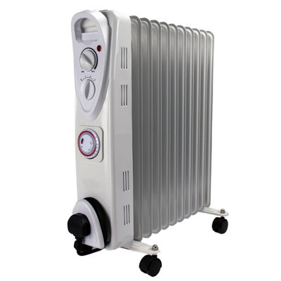 OIL Filled Radiator Heater with 24 hour TIMER - Electric 11 Fin 2.5KW ...