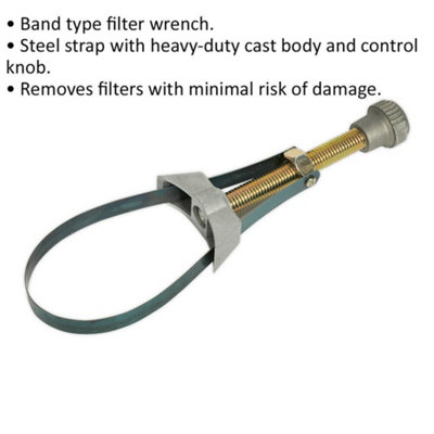 Oil Filter Band Wrench Heavy Duty Cast Body 65mm to 105mm