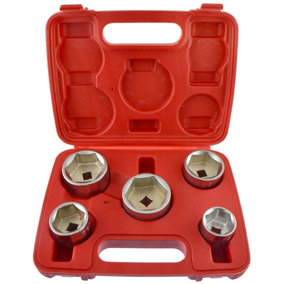 Oil Filter Socket Remover / Removal Tool / Cup Type 24mm to 38mm 5pc Set