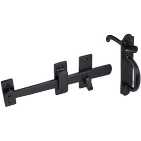 OLD COUNTRY SUFFOLK THUMB COTTAGE DOOR GATE LATCH HANDLES VINTAGE OLD STYLE (BLACK) X 1