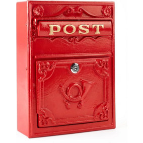 Old England Red Compact Stylish Mail Post Box Wall Mounted