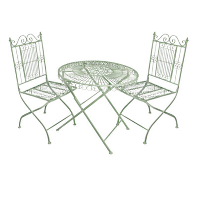 Old Rectory Luxury Folding Bistro Table & Chair Set - 3 Piece Set