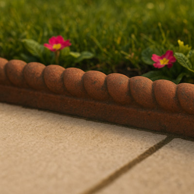 Old Red Concrete Garden Edging 590x160x50mm - Pack of 40